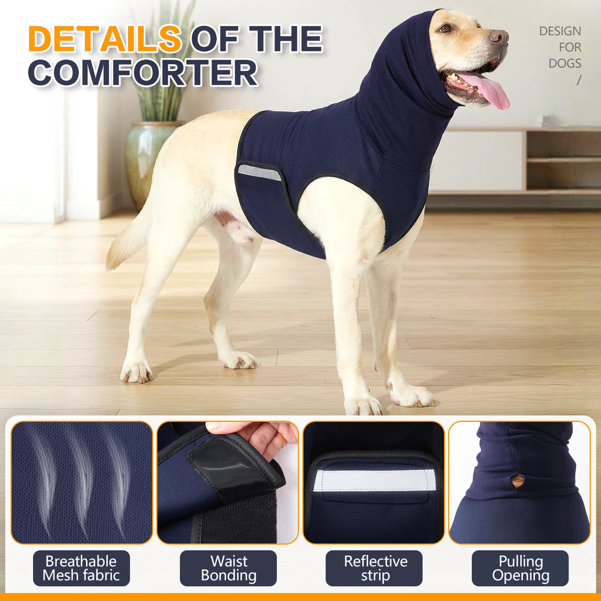 Dog Anxiety Vest,Skin-Friendly Thunder Jacket for Dogs,Dog Calming Shirt for Thunder,Vet Visits and Separation