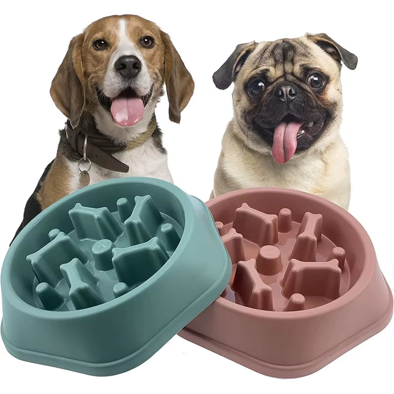 Slow Feeder Dog Bowl Anti-Choking Puppy Food Bowl Anti-Slip Pet Slow Eating Dog Dishes Puzzle Feeders for Dogs Small Medium