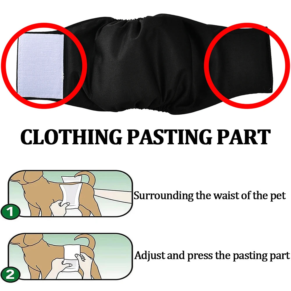 3Pcs Reusable Belly Band for Male Dogs Washable Pet Dog Diapers Physiological Pants Short Breathable Puppy Nappies Warp Supplies
