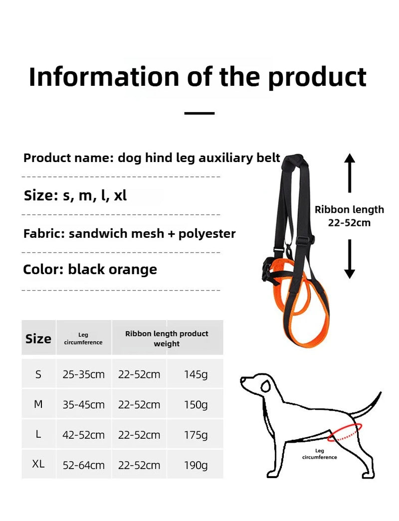 Adjustable Dog Lift Harness Sling for Dogs Hind Leg Support Soft Lift Rehab for Weak Rear Legs Helps Senior Injured Disabled Dog